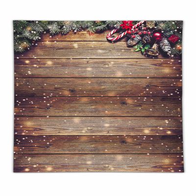 Allenjoy 8x10ft Snowflake Gold Glitter Christmas Wood Wall Photography Backdrop Xmas Rustic Barn Wooden Floor Background for Children Portrait Photo Studio Booth Photobooth Photographer Prop