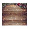 Allenjoy 8x10ft Snowflake Gold Glitter Christmas Wood Wall Photography Backdrop Xmas Rustic Barn Wooden Floor Background for Children Portrait Photo Studio Booth Photobooth Photographer Prop view 1