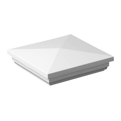 Fypon Premium 5" Square Post Sleeve Cap, New England Style, White