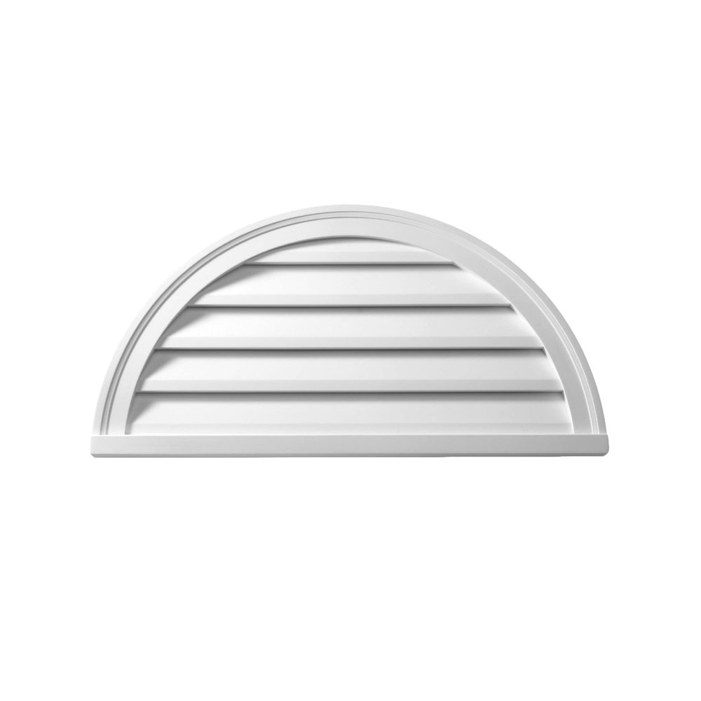 Fypon 60"W x 30"H x 2"P Brick Mould Style Half-Round Louver, Functional