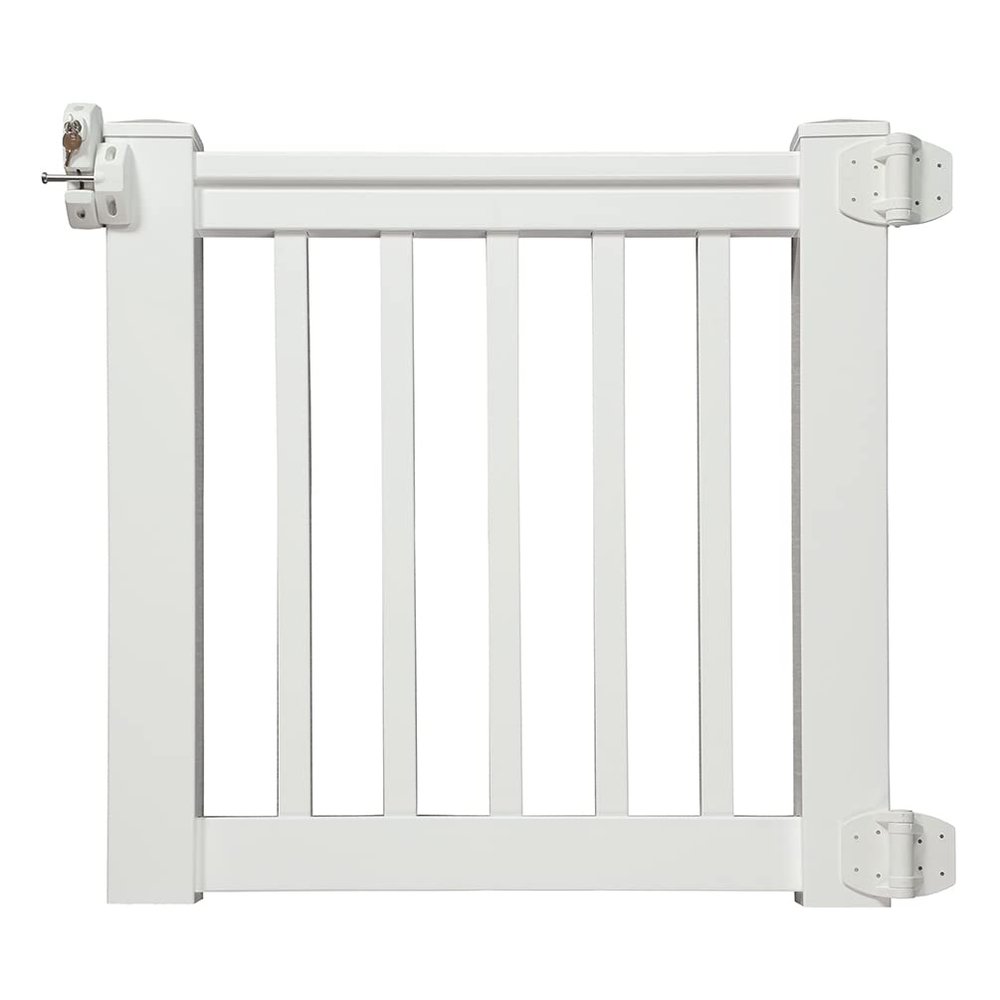 Fypon 35" W x 36" H x 4" Thick Premium Gate Kit with Square Spindles, White