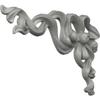 Ekena Millwork 5 7/8"W x 8 5/8"H x 3/4"P Versailles Small Ribbon with Bow Onlay, Left, Factory Primed view 2