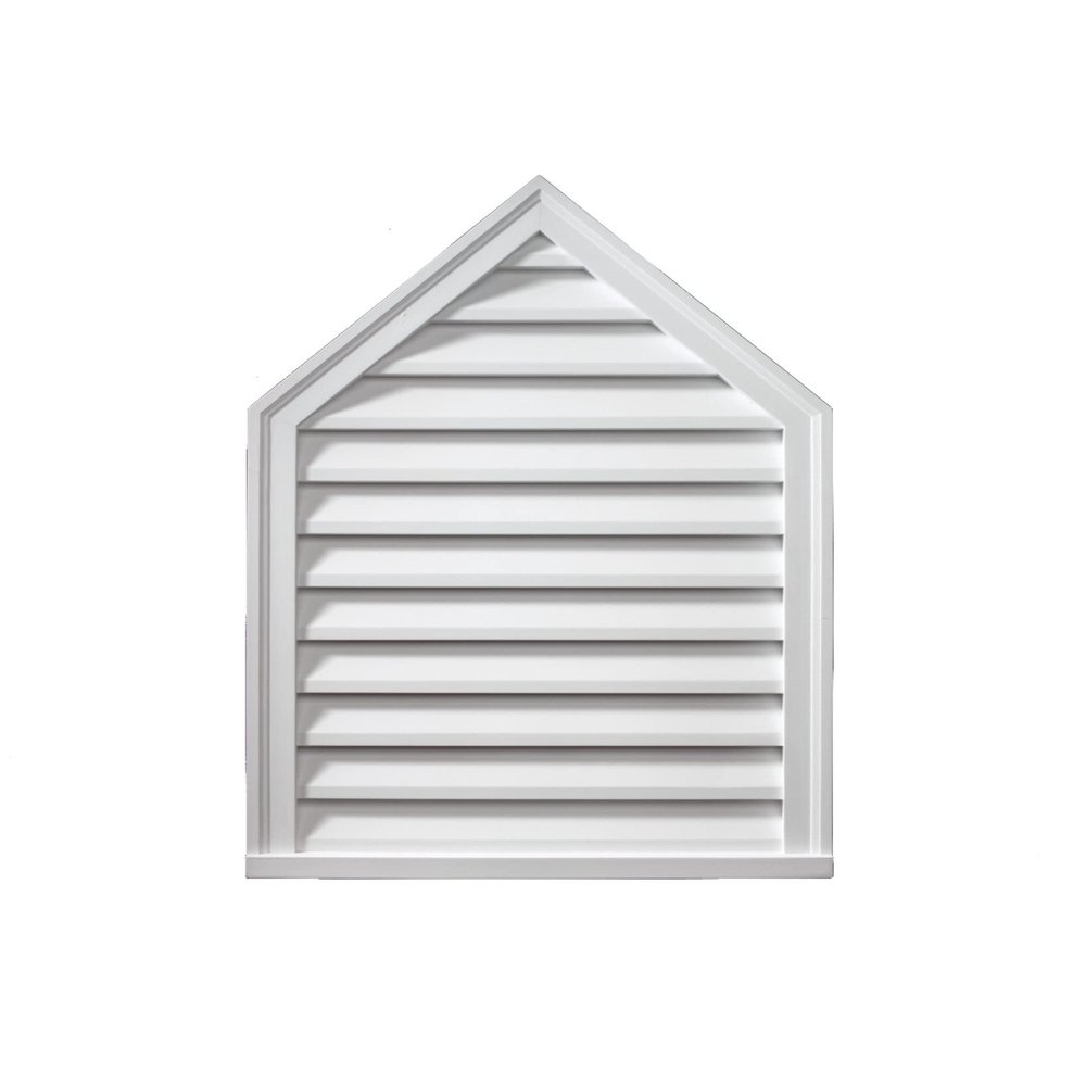 Fypon 24" W x 36" H, 10/12 Pitch Brickmould Style Louver Peaked, Functional