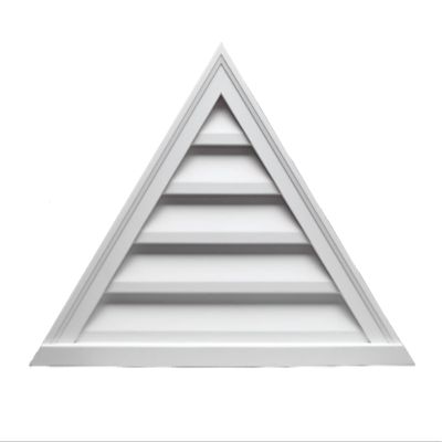 Fypon 36"W x 18"H, Pitch 12/12 Brickmould Style Triangle Louver, Functional