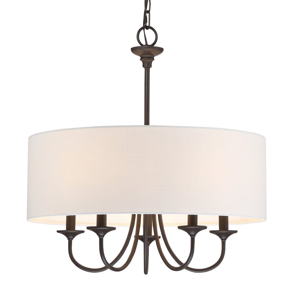 Kira Home Quinn 22" Large Modern 5-Light Drum Chandelier for Kitchen Island