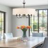 Kira Home Quinn 22" Large Modern 5-Light Drum Chandelier for Kitchen Island view 3