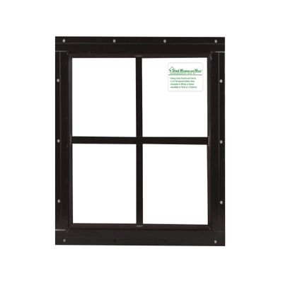 Shed Windows and More, Shed Window Square 12" x 12" Brown Flush Mount with Safety Glass
