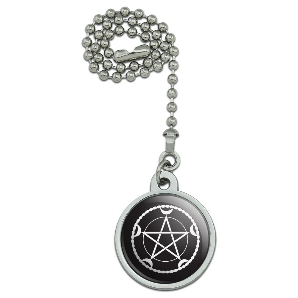 Pentacle Pentagram Moon Goddess Wiccan Witch Nature Ceiling Fan and Light