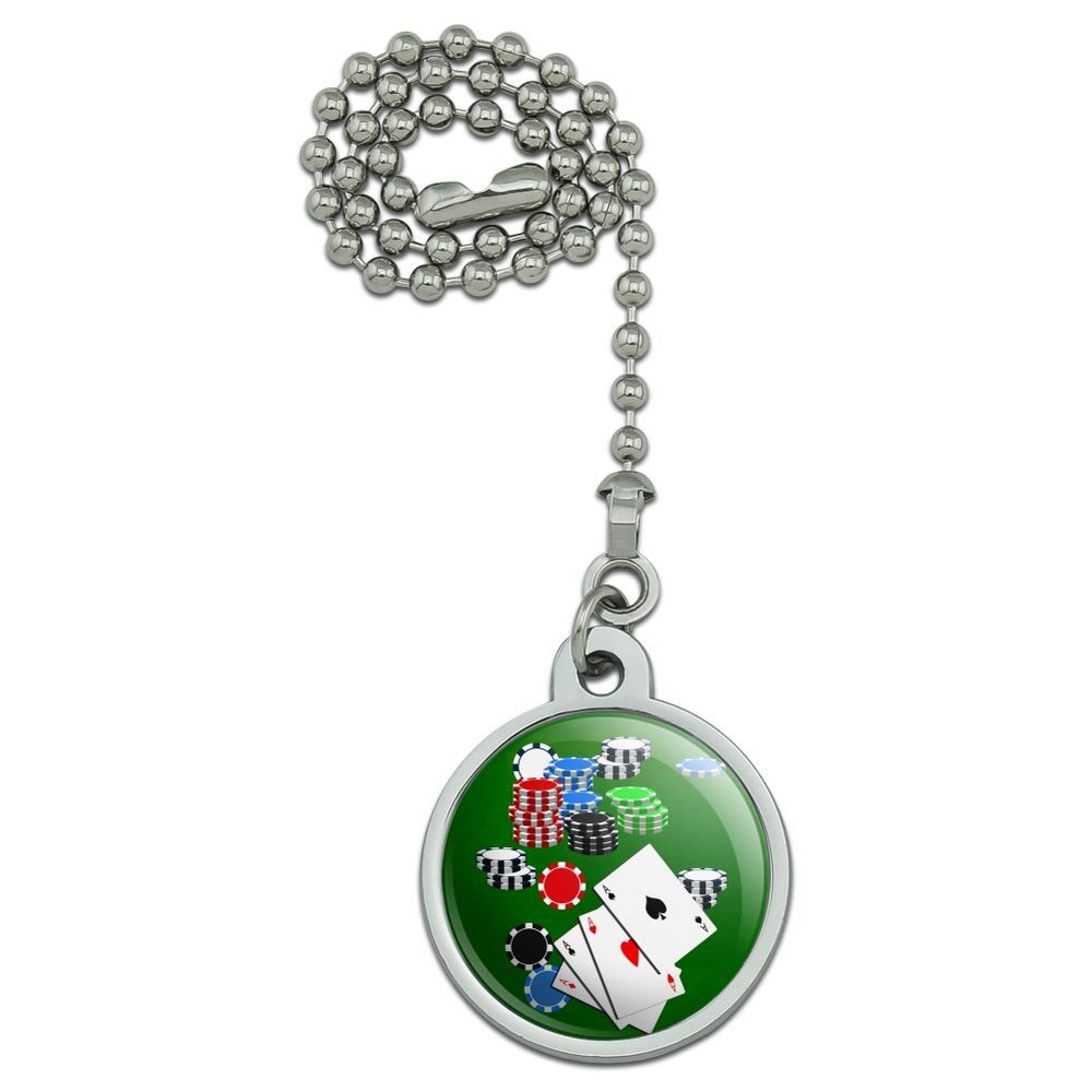 GRAPHICS & MORE Poker Aces Cards Chips Gambling Ceiling Fan and Light Pull Chain