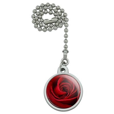 GRAPHICS & MORE Red Rose Close-up Ceiling Fan and Light Pull Chain
