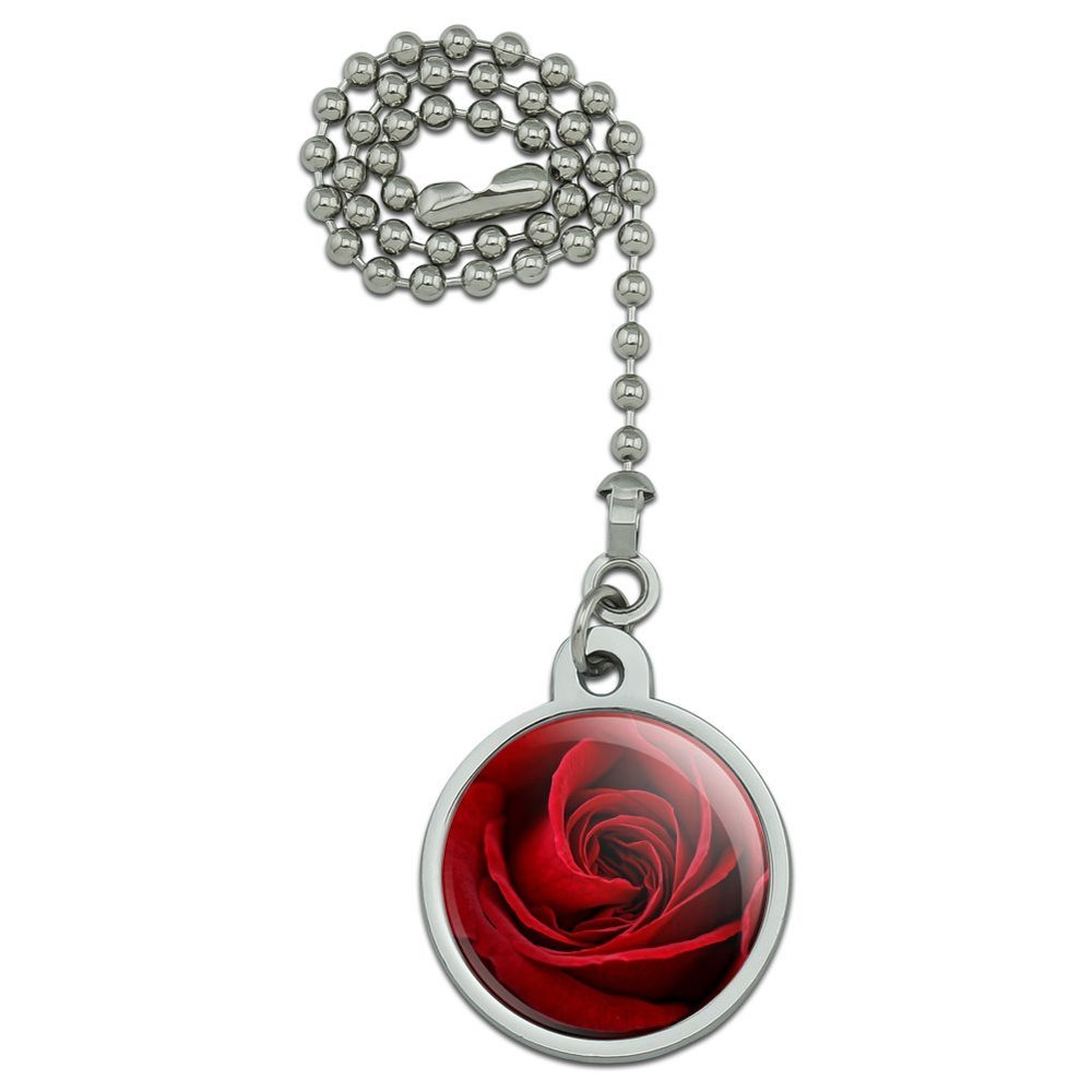GRAPHICS & MORE Red Rose Close-up Ceiling Fan and Light Pull Chain