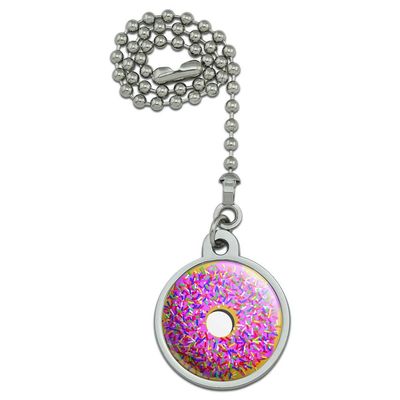 Pink Donut with Pink Frosting and Sprinkles Ceiling Fan and Light Pull