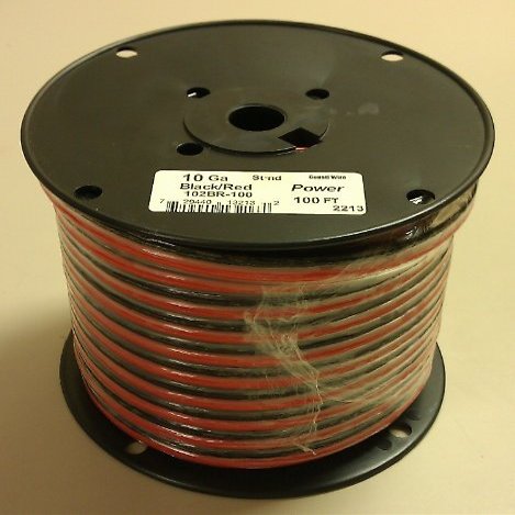 10AWG Red & Black Bonded Copper Speaker Wire 100' Roll