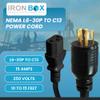 IronBox Electric NEMA L6-30P to C13 Power Cord - 15A, 250V, 14/3 SJT - UL Listed Power Plug and Cable - Heavy Duty Power Supply for Data Centers, PDU, High Powered Devices, Generators and More (10 ft) view 2