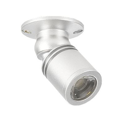 BRILLRAYDO 3W Mini LED Cabinet Bookcase Counter Light Bulb Fixture Silver Finish Warm White