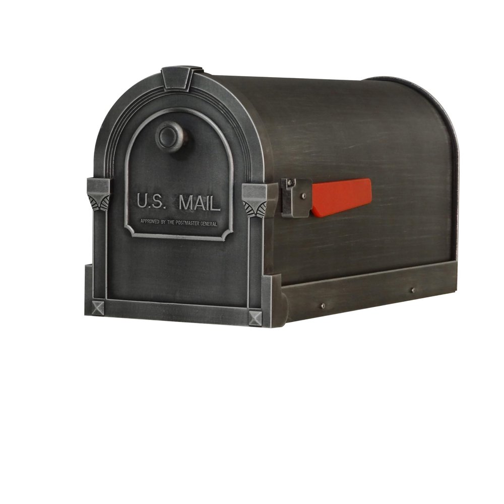 Special Lite Savannah Curbside Mailbox - Swedish Silver Aluminum Mailbox for Post Mount - SCS-1014-SW
