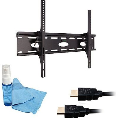 Ematic EMW6001 Universal Fixed or Tilt Plasma LCD LED Flat Panel TV Television Wall Mount Bracket for 37 to 60 inches with Free Two 1080p HDMI Cables (6ft & 15ft) and Cleaning Kit