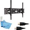 Ematic EMW6001 Universal Fixed or Tilt Plasma LCD LED Flat Panel TV Television Wall Mount Bracket for 37 to 60 inches with Free Two 1080p HDMI Cables (6ft & 15ft) and Cleaning Kit view 1