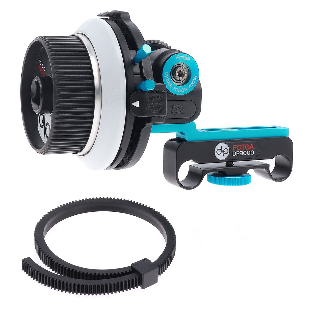 Fotga DP3000 M2 DSLR Follow Focus Puller with A/B Hard Stops for 15mm Rod Rail System 5D II III 7D R5 R6 RP 60D A7 A7R A7S II III IV Z6 Z7 II GH4/5/5S BMPCC 4K Video Filmmaking