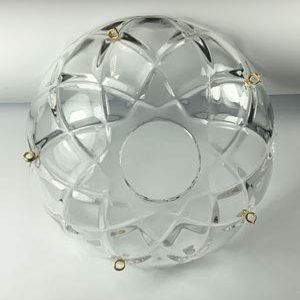 1 Piece - 5 Side Holes, 4-Inch Asfour Chandelier Crystal 30% Lead Crystal Bobeche Lamp Chandelier Parts Cups Clear with Gold Pins