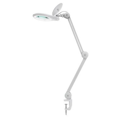 Neatfi 1,200 Lumens LED Magnifying Lamp with Clamp  5-Inch Lens, 5 Diopter, Dimmable, Adjustable Arm, Includes Microfiber Cloth, Lamp for Reading, Sewing, Crafting (White, 5 Diopter)