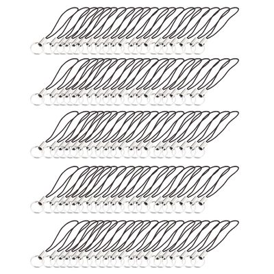 uxcell Split Ring End Mobile Cell Phone Strap Lariat 100Pcs Black