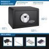 BARSKA AX11620 Biometric Fingerprint Mini Security Home Safe Box 0.29 Cubic Ft, Black, 12" x 8" x 7.75" view 2