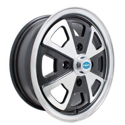 914 Alloy Wheel, 5-1/2" Wide, Black & Polished, 4 on 130mm, Compatible with Dune Buggy