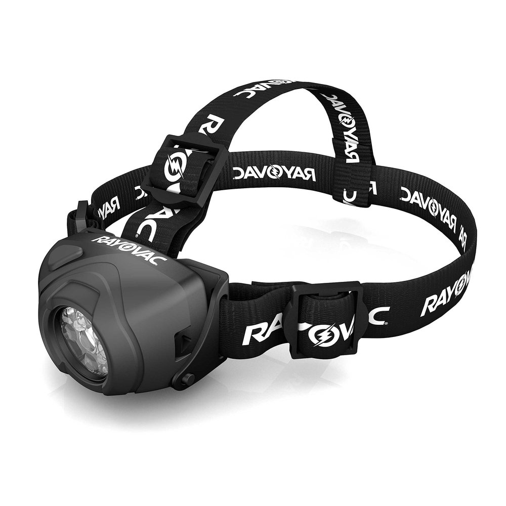 Rayovac Workhorse Virtually Indestructible LED Headlight, 50 Lumens, ANSI FL1 Water Resistant, 30 Foot Drop Tested, Flashlights for Work, Batteries Included