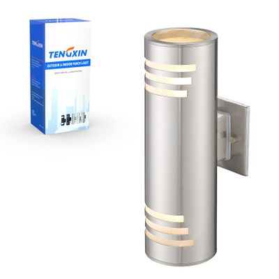 TENGXIN Outdoor Wall Lights,Exterior Wall Light Fixture with Stainless Steel Cylinder,Waterproof.