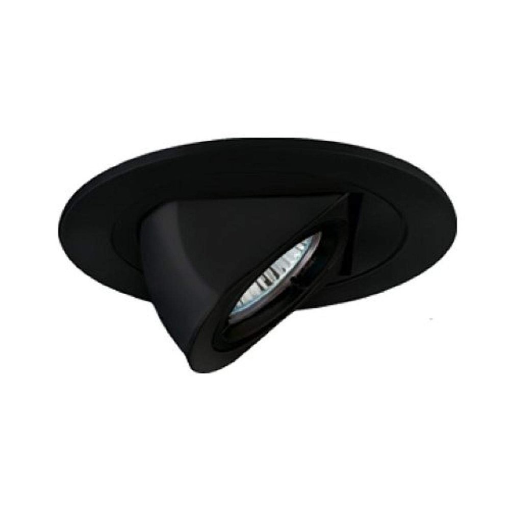 Jesco Lighting TM411BK 4-Inch Aperture Low Voltage Trim Recessed Light, Adjustable Periscope, Black Finish
