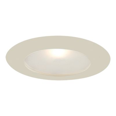 Jesco Lighting TM616ST 6-Inch Aperture Line Voltage Trim Recessed Light, Flat Frosted Opal Glass for Shower, Satin Chrome Finish