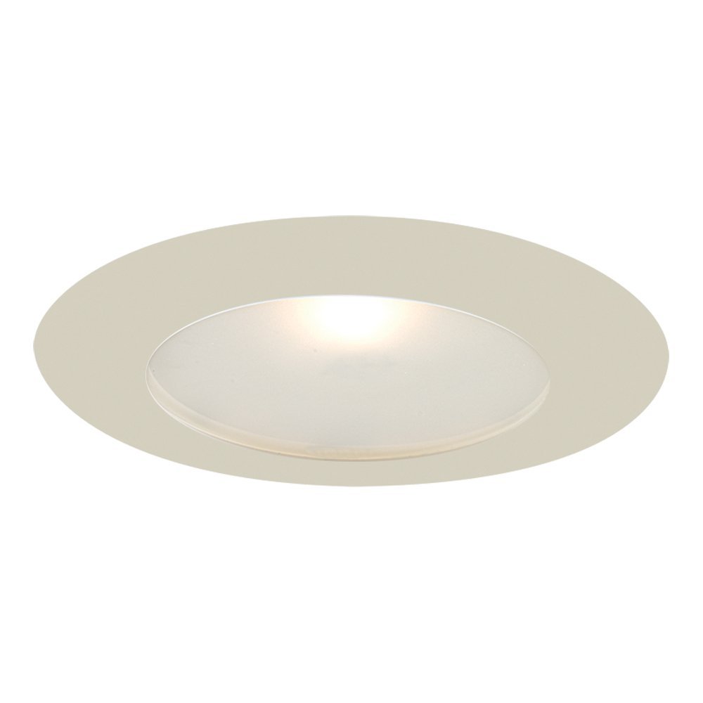 Jesco Lighting TM616ST 6-Inch Aperture Line Voltage Trim Recessed Light, Flat Frosted Opal Glass for Shower, Satin Chrome Finish