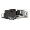 Jesco Lighting MG1650-5LESB Modulinear Directional Lighting for New Construction, Double Gimbal 50W MR16 5-Light L-Corner, Black Interior with Silver Trim view 1