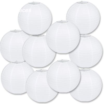 LURICO 10 Packs 12 Inch White Paper Lanterns Round Chinese/Japanese Hanging Ball Lantern Lamps for Birthday Wedding Christmas Parties, Home Decor and Weddings Decorations