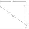 Import 9" Lens Diffuser Under Cabinet Replacement Cover 2-3/4" x 1" x 9" Angled Edge view 4