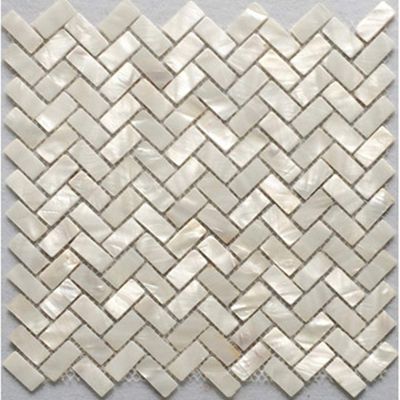 Genuine White Herringbone Mother of Pearl Mosaic Tile 12 Packs-Bathroom Kitchen Shower Wall Backspalsh Tile