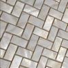 Genuine White Herringbone Mother of Pearl Mosaic Tile 12 Packs-Bathroom Kitchen Shower Wall Backspalsh Tile view 2