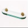 Alno Charlie's Collection 24" Glass Shelf with Brackets - Satin Brass view 1
