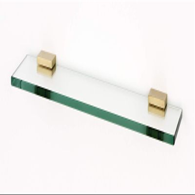 Alno Contemporary II 18" Glass Shelf With Brackets - Satin Brass