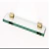 Alno Contemporary II 18" Glass Shelf With Brackets - Satin Brass view 1
