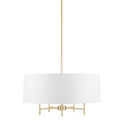 Hampton Hill Presidio Chandelier for Dining Room, 5-Light Chandelier for Entryway with Adjustble Height, Sloped Ceiling Compatible, Modern Chandelier Light, 24" W, Gold/White