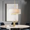 Hampton Hill Presidio Chandelier for Dining Room, 5-Light Chandelier for Entryway with Adjustble Height, Sloped Ceiling Compatible, Modern Chandelier Light, 24" W, Gold/White view 3