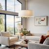 Hampton Hill Presidio Chandelier for Dining Room, 5-Light Chandelier for Entryway with Adjustble Height, Sloped Ceiling Compatible, Modern Chandelier Light, 24" W, Gold/White view 4