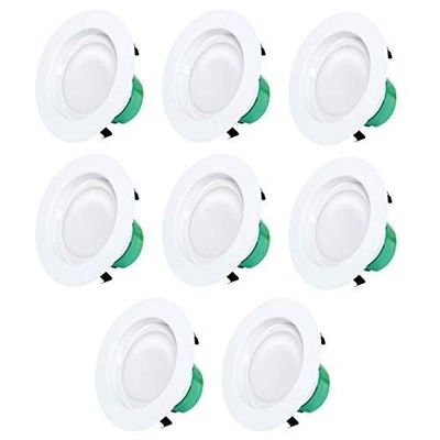 Westgate Lighting 12 Watt 4" Inch Recessed Lighting Kit Dimmable LED Retrofit Downlight with Integrated Smooth Trim 120V (3500K Neutral White 8 Pack)