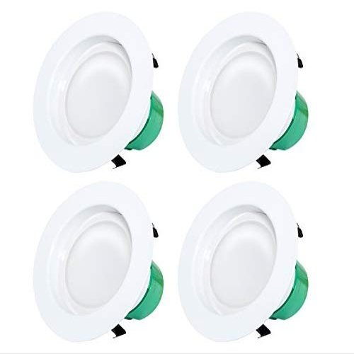Westgate Lighting 12 Watt 4" Inch Recessed Lighting Kit Dimmable LED Retrofit Downlight with Integrated Smooth Trim 120V (3000K Soft White 4 Pack)