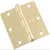 National Hardware N830-320 3-1/2 Square Corners Bright Brass Door Hinges 3 Count view 1
