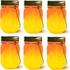 Mason Jar Solar Lights Lanterns, 6-Pack Amber Flame Flicker Lights with Glass Mason Jar,Best for Wedding Garden Patio Outdoor Solar Powered Hanging Lanterns(Jars & Hangers Included) view 1