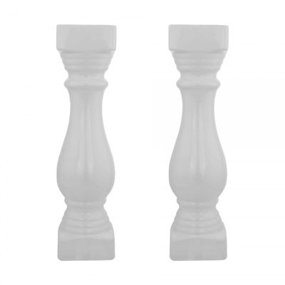 Baluster Leg White Ceramic Balustrade Part 20.25" High Decorative Stair Railing Balcony Balusters | Renovators Supply Manufacturing Pack of 2