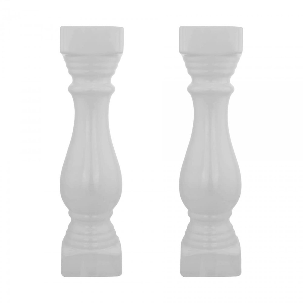 Baluster Leg White Ceramic Balustrade Part 20.25" High Decorative Stair Railing Balcony Balusters | Renovators Supply Manufacturing Pack of 2